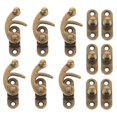 thumbnail image 1 of Dark Brown Antique Box Latch for Locking Case 6Pcs Vintage Hasp Set, 1 of 4