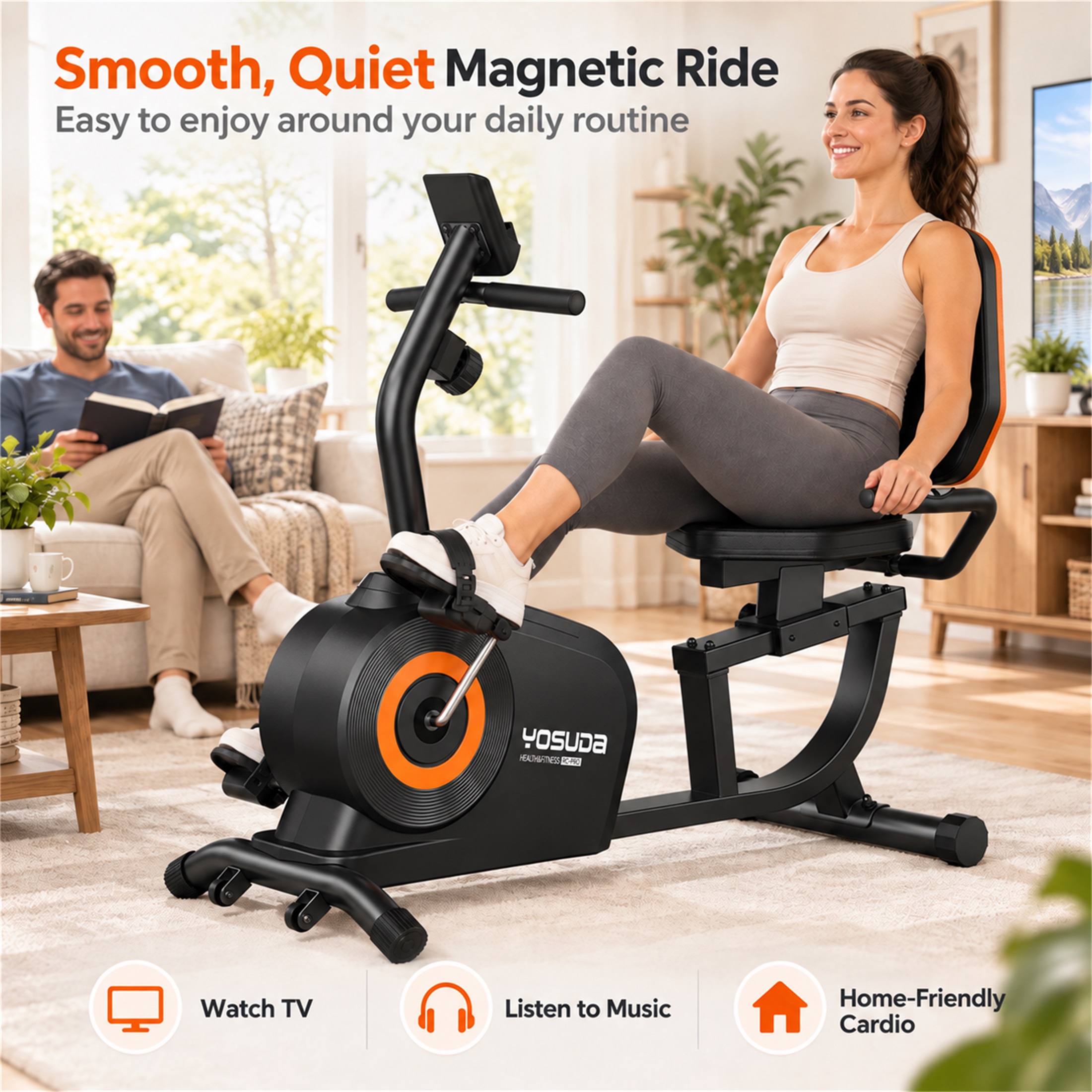 Yosuda Recumbent Exercise Bike 350lbs Capacity photo 5