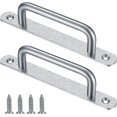 thumbnail image 1 of Sliding Barn Door Handle, Sliding Door Handle Pull with Stainless Steel Plate for Barn Doors Cabinet Closet2 Pieces, 1 of 5