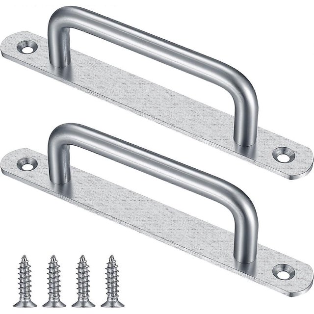 Sliding Barn Door Handle, Sliding Door Handle Pull with Stainless Steel Plate for Barn Doors Cabinet Closet2 Pieces