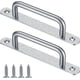 thumbnail image 1 of Sliding Barn Door Handle, Sliding Door Handle Pull with Stainless Steel Plate for Barn Doors Cabinet Closet2 Pieces, 1 of 5