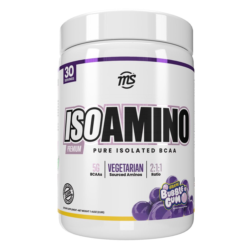 MAN Sports ISOAMINO BCAA Amino Acid Powder, Grape Bubblegum, 30 Servings