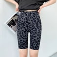 thumbnail image 4 of Women Leopard Print Biker Shorts, High Waist Tummy Control Butt Lift Workout Shorts, 4 of 9