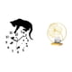 thumbnail image 5 of Reloj de pared con diseño de gato, reloj colgante con forma de hoja, estatua decorativa de cristal, hierro, silencioso, moderno y novedoso, apto para, 5 of 8