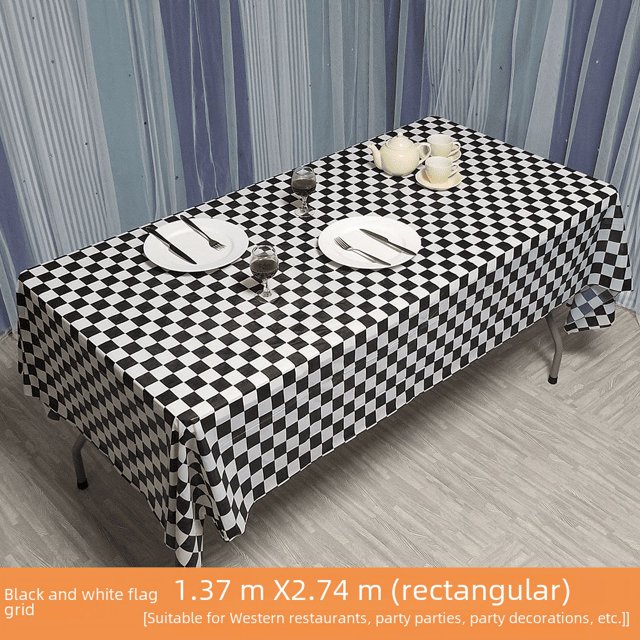 Mantel desechable de cuadrícula de plástico grueso con bandera de carreras de F1, mantel de cuadrícula en blanco y negro, mantel de cuadrícula roja, mantel de lunares