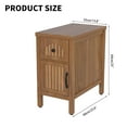 thumbnail image 3 of Wood End Table, Narrow Side Table with Drawers, Slim Bedside Table for Small Spaces, Living Room, Bedroom, Walnut, 3 of 9