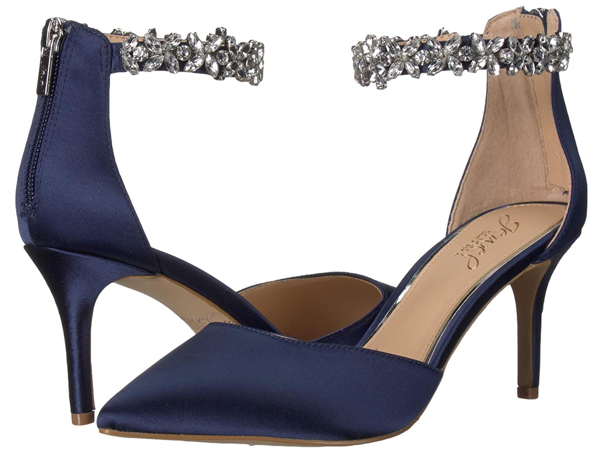 badgley mischka navy shoes
