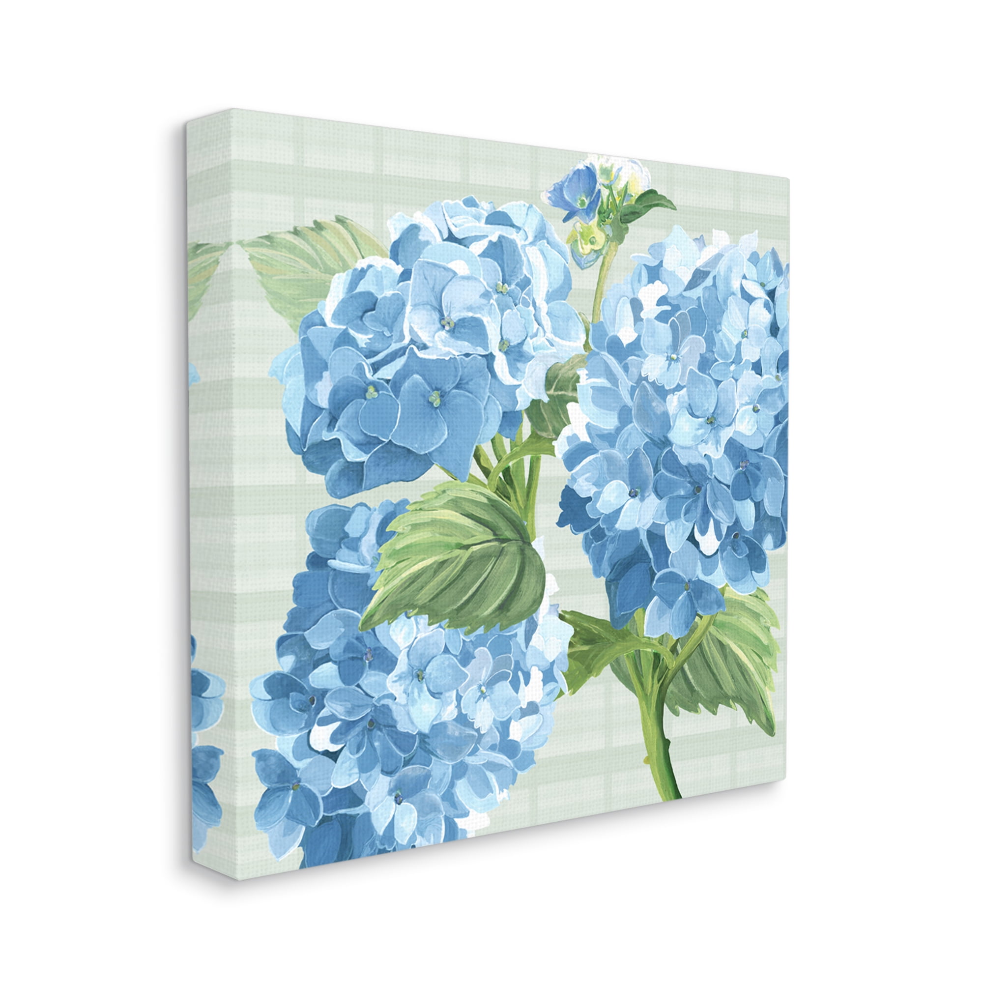 Stupell Industries Blue Hydrangea Blossoms Botanical & Floral Painting Gallery Wrapped Canvas Print Wall Art, 17 x 17