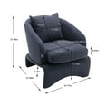 thumbnail image 4 of Modern Barrel Chair Accent Armchair, Primary Living Room Chair, Leisure Chair, Comfty Club Chair Single Sofa, Fabric Reading Side Arm Chair for Bedroom Dorm, Navy, 4 of 7