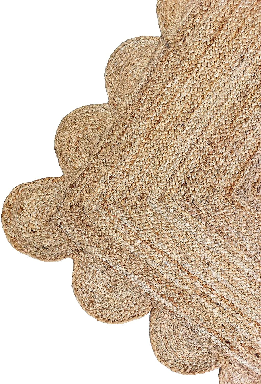 Weaving Village Scalloped Natural Jute Area Rug