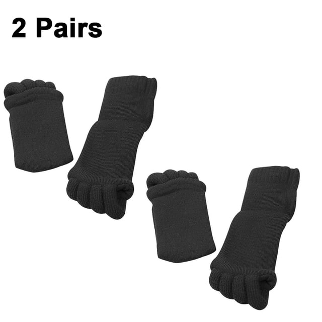 2 Paires de Chaussettes de Sport Noires/ Bleues/ Rouges Roses Yoga à Cinq Orteils avec Alignement des Pieds