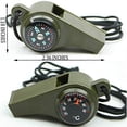 thumbnail image 2 of Emergency Whistle with Lanyard, Multi-Functional 3 in1 Survival Gear Compass Thermometer for Outdoor Camping Hiking, 2 of 6