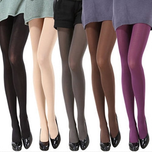 Opaque Black Tights, High Waist Smooth Stretch Footed Pantyhose, Women's  Stockings & Hosiery