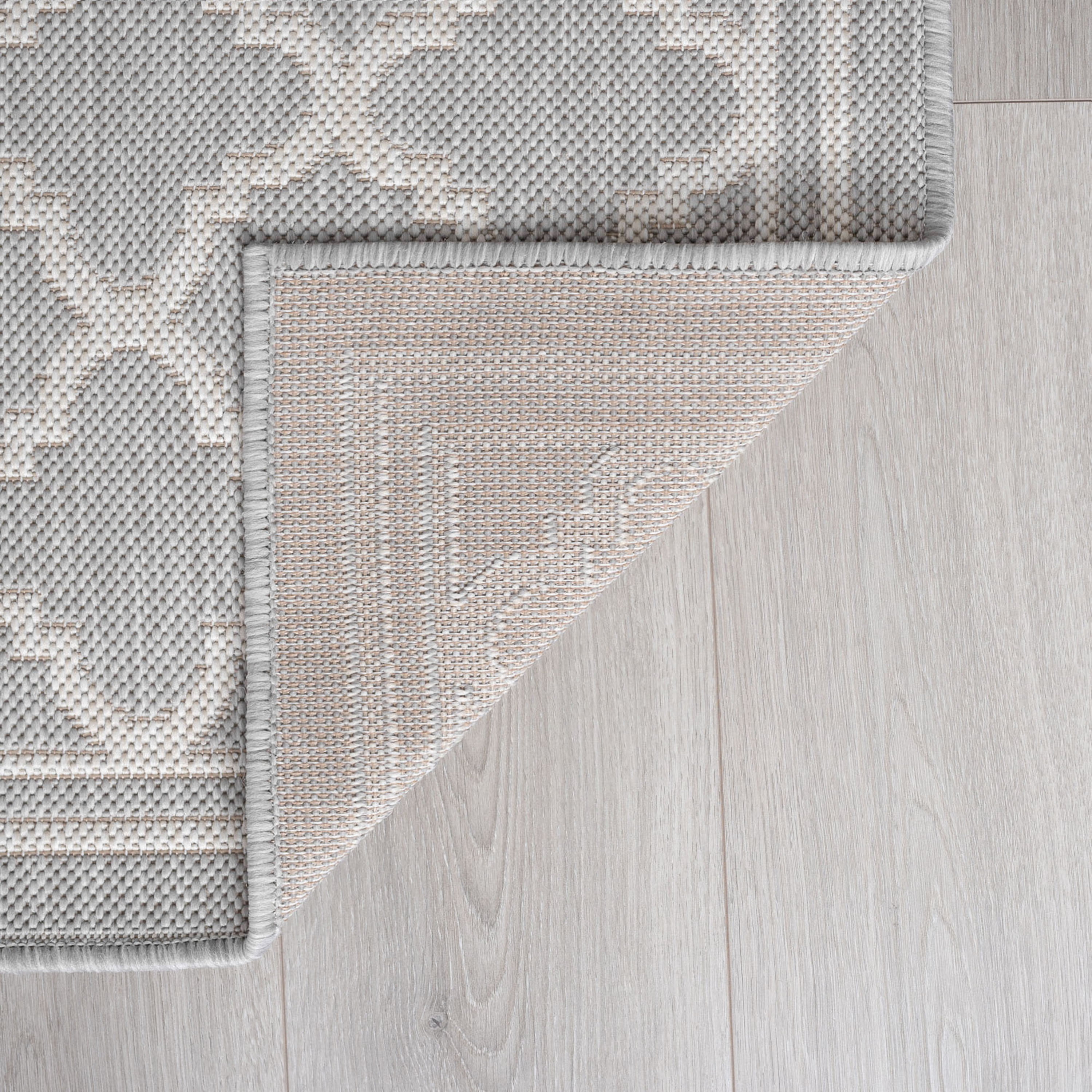 2x3 Water Resistant, Small Indoor Outdoor Rugs for Patios, Front Door Entry, Entryway, Deck, Porch, Balcony | Outside Area Rug for Patio | Gray, Geometric | Size: 2' x 3'