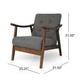 thumbnail image 4 of GDF Studio Merion Mid Century Modern Fabric Tufted Club Chair, Dark Gray and Brown, 4 of 6