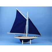 Handcrafted Model Ships Contender Dark Blue 18 Americas Cup Contender Dark Blue 18 in. - Blue Sails Decorative Sail Boat