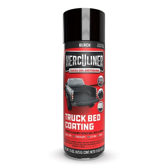 Herculiner Aerosol Spray Truck SSF20 Bed Liner, 15 Ounce Spray Can, Black, Textured, Suitable For All Truck Beds, 6-7 sq ft Coverage
