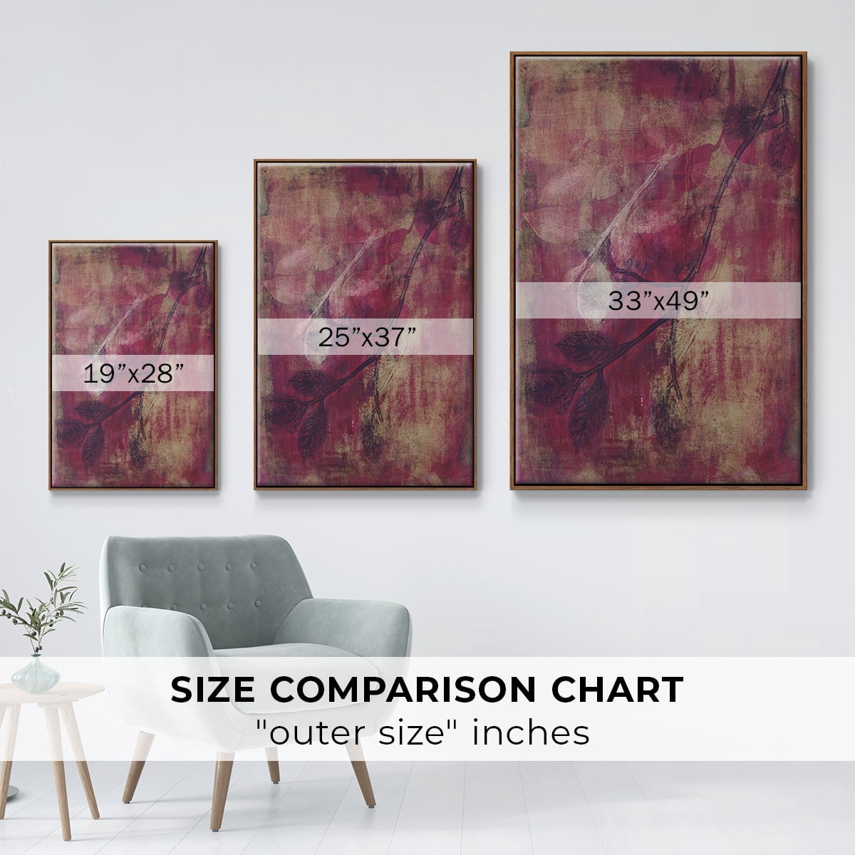 Branching Out XVII Framed Premium Gallery Wrapped Canvas - Ready to Hang - 17 x 25 - Walnut Floating Frame