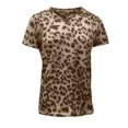 thumbnail image 4 of T-Shirt Mode Femme Imprimé Léopard Col en V Manches Courtes Décontracté, 4 of 6