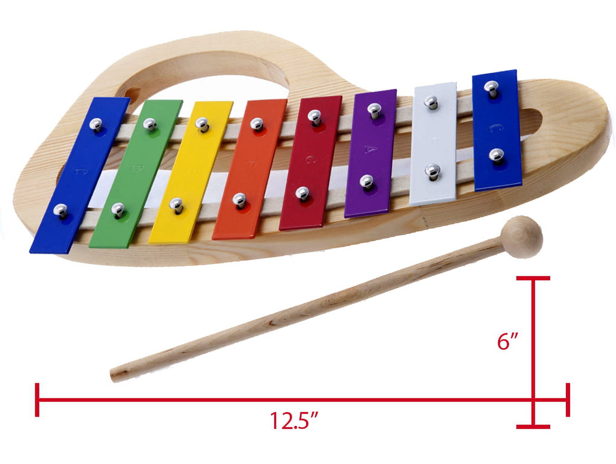 D'Luca 8 Notes Rainbow Xylophone Glockenspiels with Music Cards