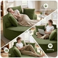 thumbnail image 4 of COOLHUT 59" Oversized Round Chaise Lounge Sofa Set of 2, Cozy Round Chaise Lounge Sofa Bed, Fluffy Plush Deep Seat Sofa, Comfy Upholstered Sleeper Couch for Living Room, Bedroom, Green, 4 of 10