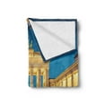 thumbnail image 2 of Travel Soft Flannel Fleece Throw Blanket, Classic View of Famous Brandenburg Gate Germany National and Landmark, Cozy Plush for Indoor and Outdoor Use, 50" x 60", Blue Yellow Pink, by Ambesonne, 2 of 5