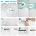 thumbnail image 4 of No Hook Shower Curtain, Beach Coastal Teal Shower Curtains for Bathroom with See Through Top Window, Nautical Shell Starfish Coral Summer Waterproof & Washable Bath Curtain Stall 48"x72", 4 of 9