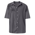 thumbnail image 4 of Designer Spring Summer Men's Casual Cotton Solid Color Short Sleeve Shirts Loose Shirts 4XL, 4 of 4