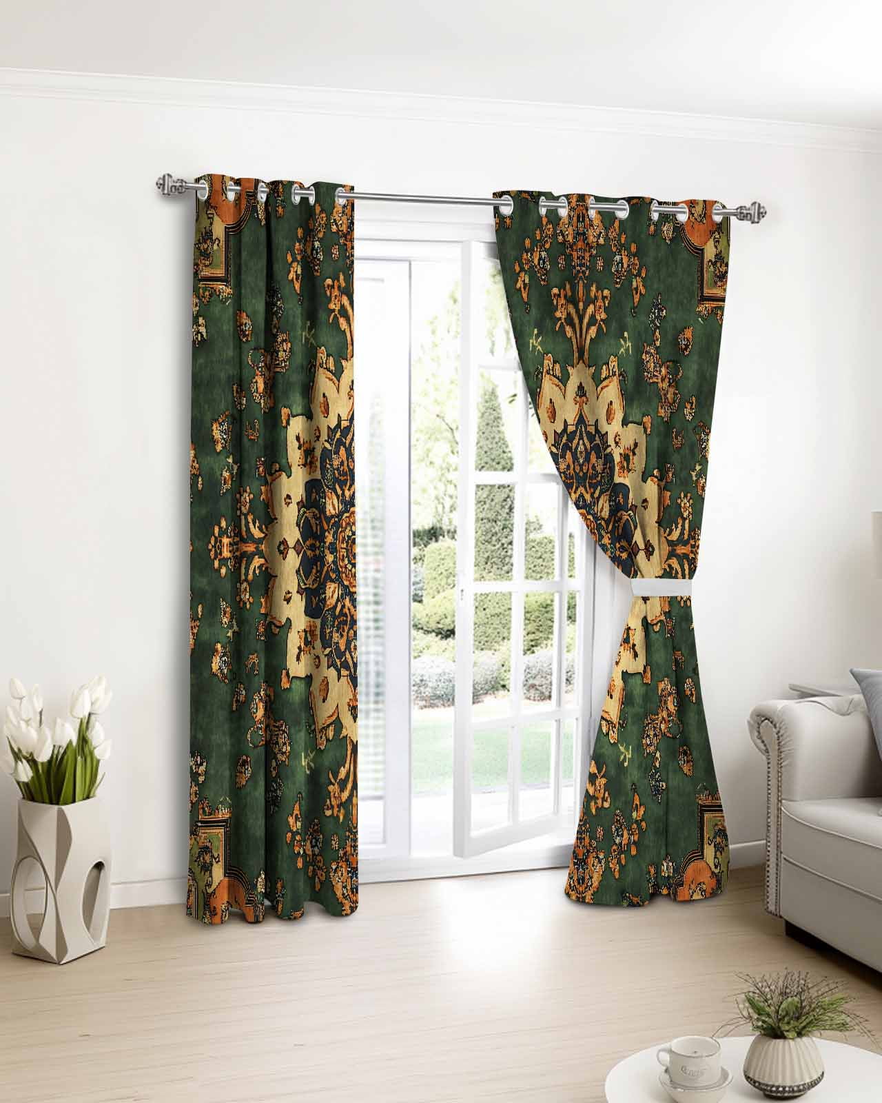 Gorgeous Blackout Curtains for Bedroom Living Room, Gorgeous Decoration Bohemian Pattern 39 In Long Thermal Insulated Room Darkening Drapes Grommet Window Treatments, 27.5 x 39 In