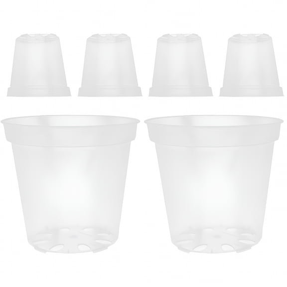 ACDANC 2026 New 6 Pcs Indoor Plant Pots Clear Flower for 12 Inch Orchid Planter Transparent 10Cm for Orchids, Houseplants, Indoor Gardening, Plant Display, Flower Pots, Home Decor, Table Centerpiece