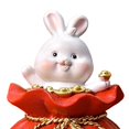 thumbnail image 4 of Lucky Rabbit Statue Money Box Figurines Home Decor Piggy Bank Storage Case for Bedroom 8.5cmx8.5cmx13cm, 4 of 9