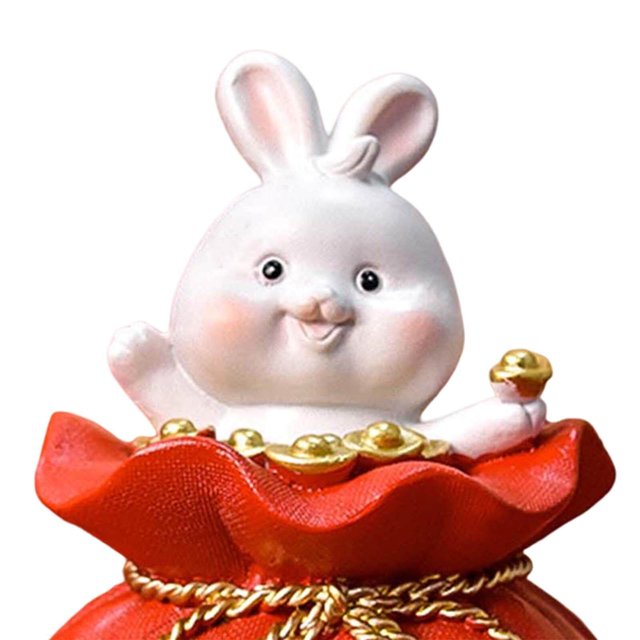 Baohd Lucky Rabbit Statue Money Box Figurines Piggy Bank Storage Case for Bedroom 8.5cmx8.5cmx13cm