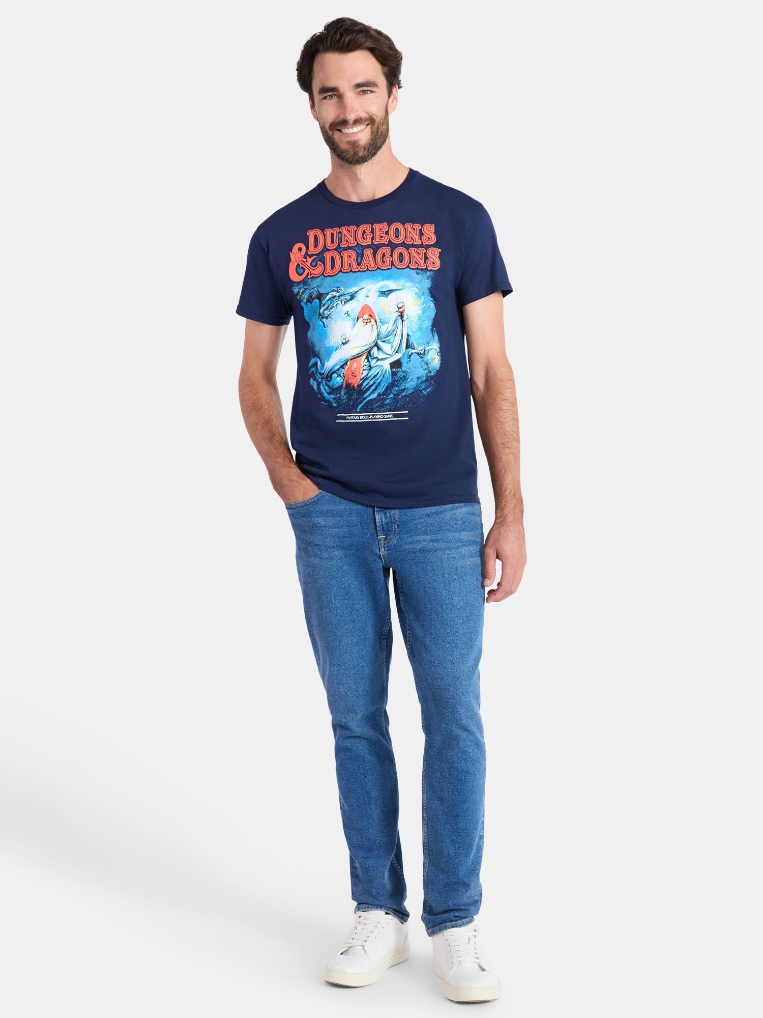 Dungeons and Dragons Men's and Big Men's Wizard Cover Graphic Tee, Sizes S-3XL
