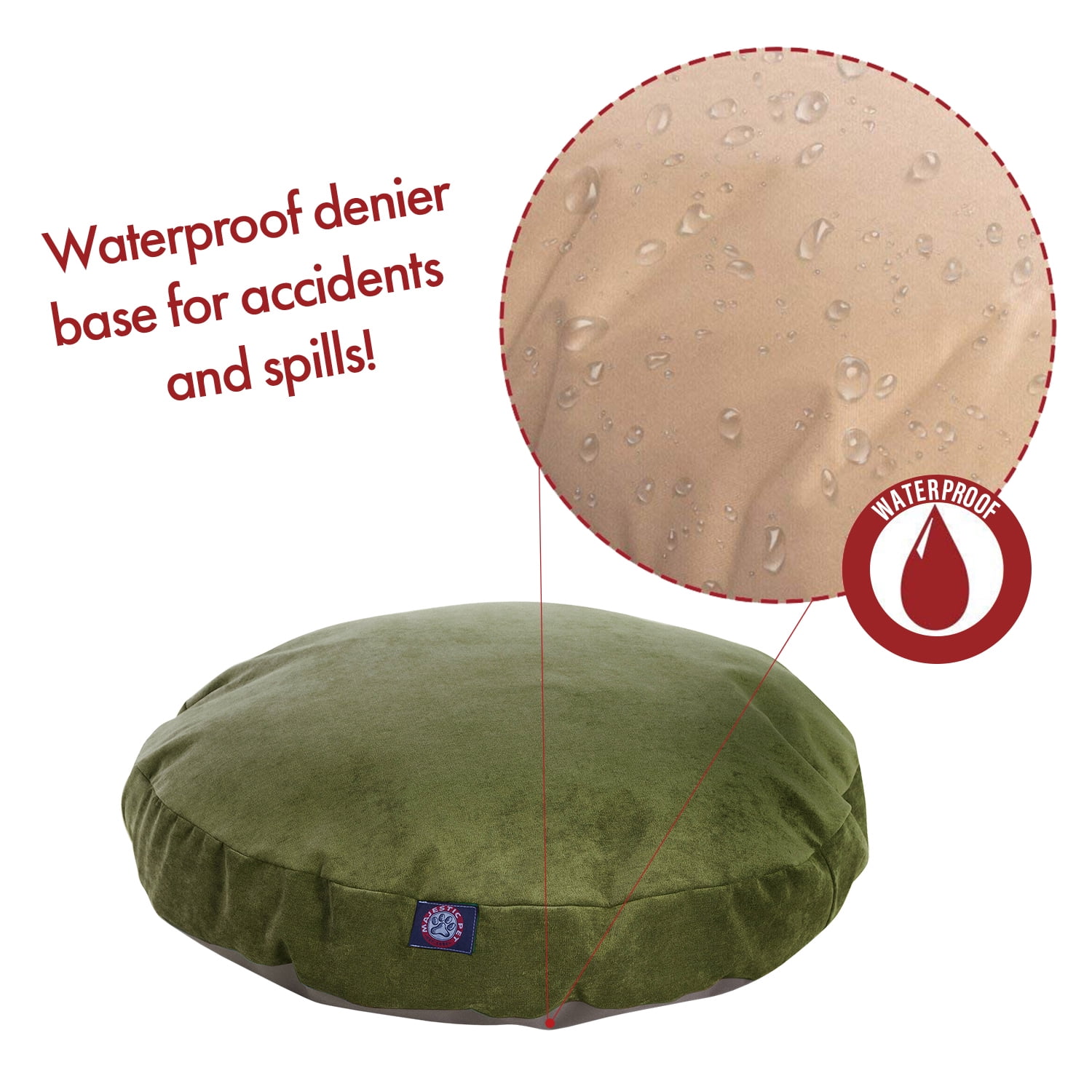 Majestic Pet Villa Round Dog Bed Velvet Removable Cover Fern Large 42" x 42" x 5"