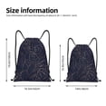 thumbnail image 2 of Xecao Copper-Gold Gloss Outline Navy Dark Blue Pattern Sports Drawstring Backpack - String Swim Gym Bag with Wet Proof Pocket for Women&Men-Small, 2 of 6