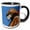 Black/White, variant on 3drose, Usa, California. Red Shouldered Hawk Portrait., 15oz Mug