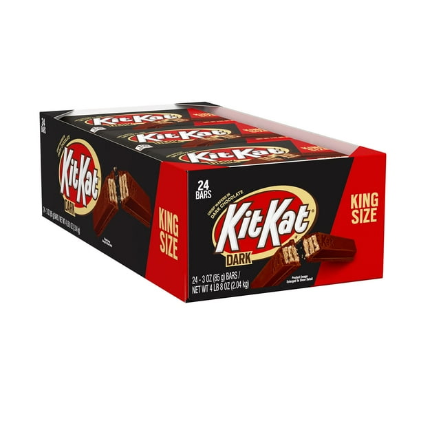 KIT KAT®, Dark Chocolate King Size Wafer Candy, Individually Wrapped, 3
