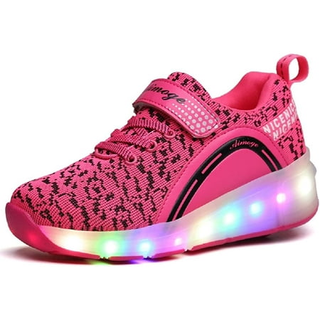 

Roller Shoes Girls Boys Wheel Shoes Kids Roller Skates Shoes LED Light Up Wheel Shoes for Kids for Children
