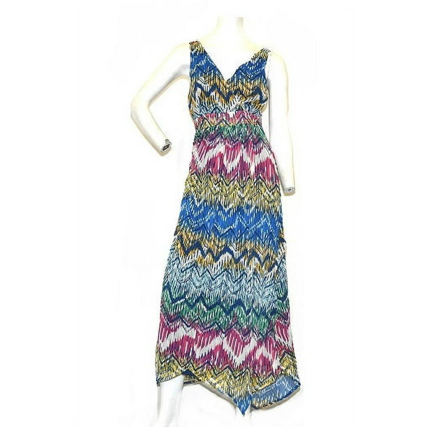 Masseys Women's Handkerchief Hem Maxi Dress in Multicolor - 16W ...