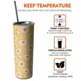 thumbnail image 6 of Daisy Tumbler -Floral Gifts for Women -Daisy Coffee Travel Mug -Skinny Tumbler with Lid and Straw -Daisy Flowers Unique Birthday Gifts for Women Friends Female 20oz, 6 of 7