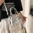 thumbnail image 4 of Bolso pequeño de piel encerada de alta calidad para mujer, nuevo bolso de mano tipo almohada de moda 2025, bolso bandolera informal y versátil., 4 of 5