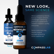 Methylene Blue 0.5% Compass Laboratory | USP-Grade | 50mL Glass Bottle