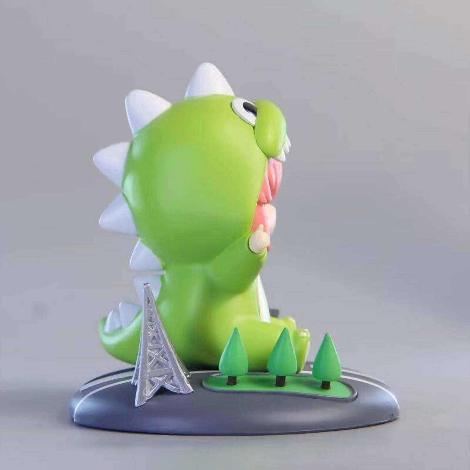 Newly Bocchi Figure Sitting Q Version Dinosaur sleepwear Bocchi Anime Figures 20cm/7.9inch Anime Character Decor Statue Model Desktop Ornament Gifts (Green)