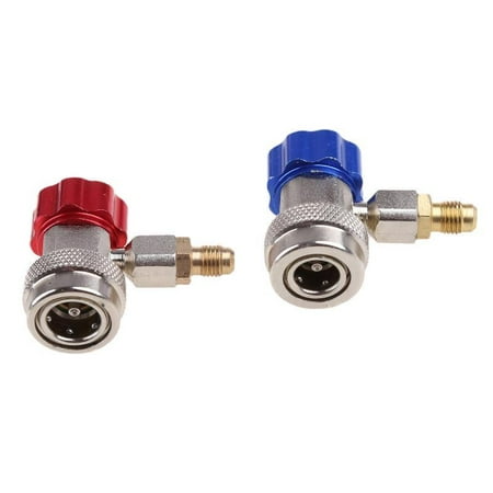 

ZOYONE 2X Replace R134A Adapter Air Conditioning Manifold for Freon Quick Connectors Low/High Adjustable Quick Coupler Adapter