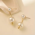 thumbnail image 3 of HOOUN Big Jumbo White Pearl Earrings Dangle Drop for Women Earrings, 3 of 4