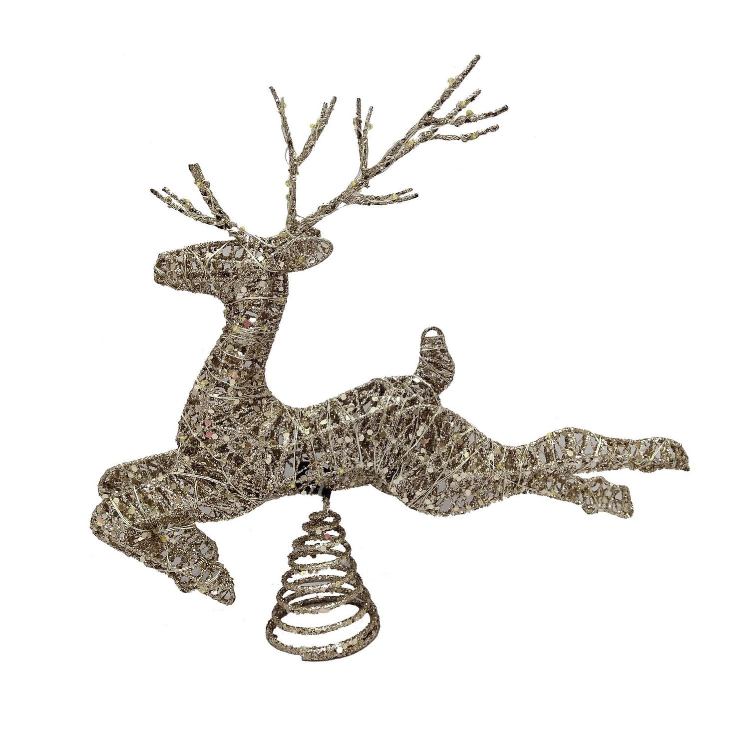 Holiday Time 11.5" Deer Christmas Tree Toppers with LED Micro Lights