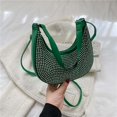 thumbnail image 2 of Bolsa de hombro de mujer con diamantes de imitación a la moda de axila de cuero femenino brillante de media luna Ehuebsd Para Estrenar, 2 of 9
