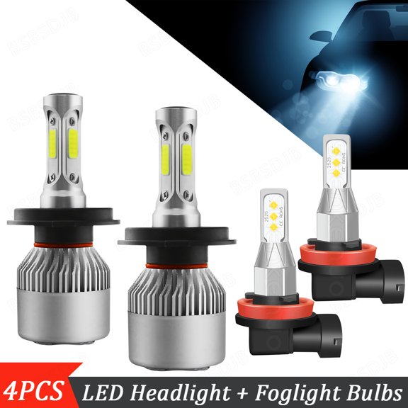 For Kia Rio Sedan 2012-2018 Combo 6000K LED Headlight High/Low Fog Light Bulbs