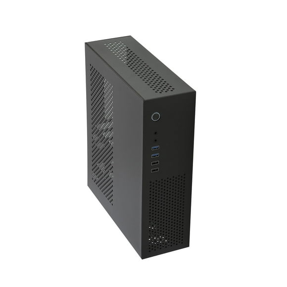 Caja de computadora Mini caja horizontal vertical práctica para el hogar acero suministro escritorio Negro