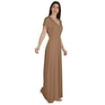 thumbnail image 3 of Inkmeso Wrap Style Jersey Maxi Dress Gathered Waist Summer Casual Classic Long Dress, 3 of 8